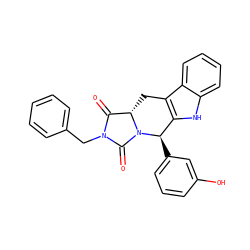 O=C1[C@@H]2Cc3c([nH]c4ccccc34)[C@@H](c3cccc(O)c3)N2C(=O)N1Cc1ccccc1 ZINC000022309243
