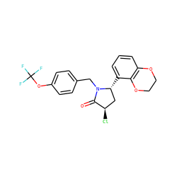 O=C1[C@H](Cl)C[C@@H](c2cccc3c2OCCO3)N1Cc1ccc(OC(F)(F)F)cc1 ZINC000167014484