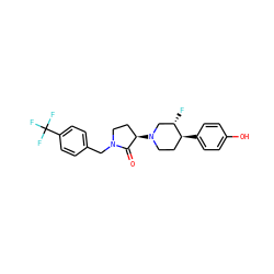 O=C1[C@H](N2CC[C@H](c3ccc(O)cc3)[C@@H](F)C2)CCN1Cc1ccc(C(F)(F)F)cc1 ZINC001772578578