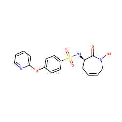 O=C1[C@H](NS(=O)(=O)c2ccc(Oc3ccccn3)cc2)CC=CCN1O ZINC000073166886