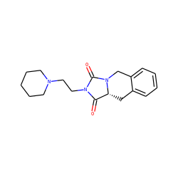 O=C1[C@H]2Cc3ccccc3CN2C(=O)N1CCN1CCCCC1 ZINC000006117356