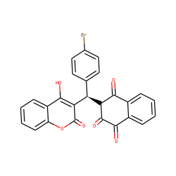 O=C1C(=O)C([C@H](c2ccc(Br)cc2)c2c(O)c3ccccc3oc2=O)C(=O)c2ccccc21 ZINC001772570907