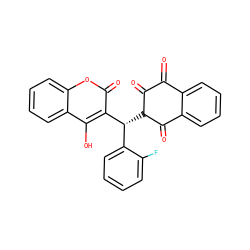 O=C1C(=O)C([C@H](c2ccccc2F)c2c(O)c3ccccc3oc2=O)C(=O)c2ccccc21 ZINC001772644657