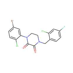 O=C1C(=O)N(c2cc(Br)ccc2Cl)CCN1Cc1ccc(F)cc1Cl ZINC000095565456