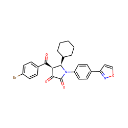 O=C1C(=O)N(c2ccc(-c3ccon3)cc2)[C@H](C2CCCCC2)[C@@H]1C(=O)c1ccc(Br)cc1 ZINC000169694850
