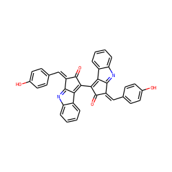 O=C1C(C2=C3C(=Nc4ccccc43)/C(=C\c3ccc(O)cc3)C2=O)=C2C(=Nc3ccccc32)/C1=C\c1ccc(O)cc1 ZINC000035212833