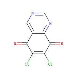 O=C1C(Cl)=C(Cl)C(=O)c2ncncc21 ZINC000006091512