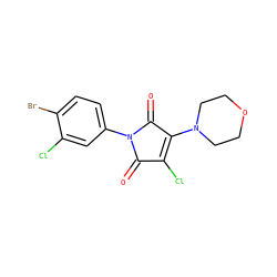 O=C1C(Cl)=C(N2CCOCC2)C(=O)N1c1ccc(Br)c(Cl)c1 ZINC000095595996