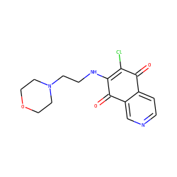 O=C1C(Cl)=C(NCCN2CCOCC2)C(=O)c2cnccc21 ZINC000100897916