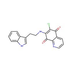 O=C1C(Cl)=C(NCCc2c[nH]c3ccccc23)C(=O)c2ncccc21 ZINC000100897919
