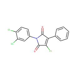 O=C1C(Cl)=C(c2ccccc2)C(=O)N1c1ccc(Cl)c(Cl)c1 ZINC000095593108