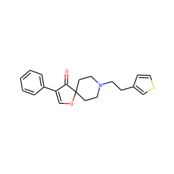 O=C1C(c2ccccc2)=COC12CCN(CCc1ccsc1)CC2 ZINC000084597534