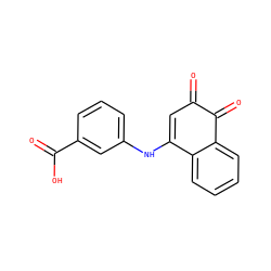 O=C1C=C(Nc2cccc(C(=O)O)c2)c2ccccc2C1=O ZINC000001707107