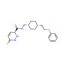 O=C1C=C[C@@H](C(=O)NC[C@H]2CC[C@@H](CCOc3ccccc3)CC2)NN1 ZINC000261192965