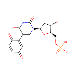 O=C1C=CC(=O)C(c2cn([C@H]3C[C@H](O)[C@@H](COP(=O)(O)O)O3)c(=O)[nH]c2=O)=C1 ZINC000140493589