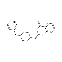 O=C1C[C@@H](CN2CCN(Cc3ccccc3)CC2)Oc2ccccc21 ZINC000022933170