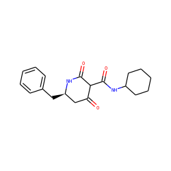 O=C1C[C@@H](Cc2ccccc2)NC(=O)C1C(=O)NC1CCCCC1 ZINC000100076039