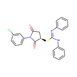 O=C1C[C@@H](S/C(=N/c2ccccc2)Nc2ccccc2)C(=O)N1c1cccc(Cl)c1 ZINC000018087363