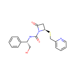 O=C1C[C@@H](SCc2ccccn2)N1C(=O)N[C@H](CO)c1ccccc1 ZINC000005939171