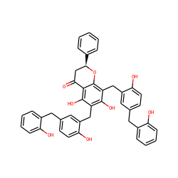 O=C1C[C@@H](c2ccccc2)Oc2c(Cc3cc(Cc4ccccc4O)ccc3O)c(O)c(Cc3cc(Cc4ccccc4O)ccc3O)c(O)c21 ZINC000085849272
