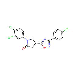 O=C1C[C@@H](c2nc(-c3ccc(Cl)cc3)no2)CN1c1ccc(Cl)c(Cl)c1 ZINC000084688503