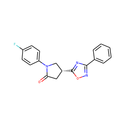 O=C1C[C@@H](c2nc(-c3ccccc3)no2)CN1c1ccc(F)cc1 ZINC000009318098