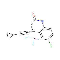 O=C1C[C@](C#CC2CC2)(C(F)(F)F)c2cc(Cl)ccc2N1 ZINC000000024444