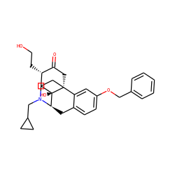O=C1C[C@]23CCN(CC4CC4)[C@H](Cc4ccc(OCc5ccccc5)cc42)[C@]3(O)C[C@@H]1CCO ZINC000217090339