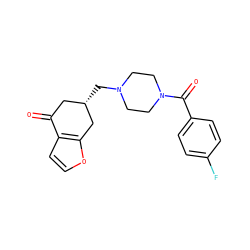 O=C1C[C@H](CN2CCN(C(=O)c3ccc(F)cc3)CC2)Cc2occc21 ZINC000040862136