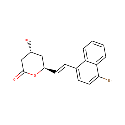 O=C1C[C@H](O)C[C@@H](/C=C/c2ccc(Br)c3ccccc23)O1 ZINC000027878313
