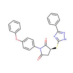 O=C1C[C@H](Sc2nc(-c3ccccc3)n[nH]2)C(=O)N1c1ccc(Oc2ccccc2)cc1 ZINC000001248241