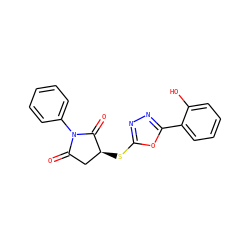 O=C1C[C@H](Sc2nnc(-c3ccccc3O)o2)C(=O)N1c1ccccc1 ZINC000013124677