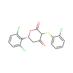 O=C1C[C@H](c2c(Cl)cccc2Cl)OC(=O)C1Sc1ccccc1Cl ZINC000299822698