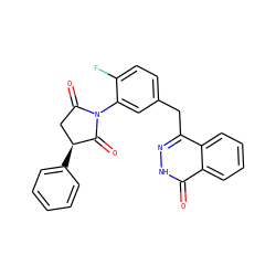 O=C1C[C@H](c2ccccc2)C(=O)N1c1cc(Cc2n[nH]c(=O)c3ccccc23)ccc1F ZINC000028525574