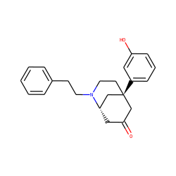 O=C1C[C@H]2C[C@](c3cccc(O)c3)(CCN2CCc2ccccc2)C1 ZINC000096910736