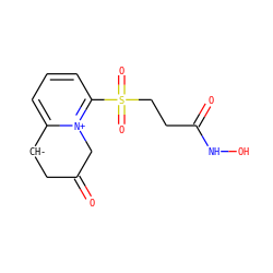 O=C1C[CH-]c2cccc(S(=O)(=O)CCC(=O)NO)[n+]2C1 ZINC000055843810