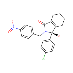 O=C1C2=C(CCCC2)[C@](O)(c2ccc(Cl)cc2)N1Cc1ccc([N+](=O)[O-])cc1 ZINC000141999010