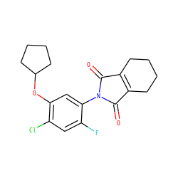 O=C1C2=C(CCCC2)C(=O)N1c1cc(OC2CCCC2)c(Cl)cc1F ZINC000034515810