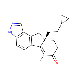 O=C1CC[C@@]2(CCC3CC3)Cc3c(ccc4[nH]ncc34)C2=C1Br ZINC000034633808