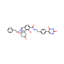 O=C1CC[C@@]2(O)[C@H]3Cc4ccc(C(=O)NCCc5ccc(-c6c[nH]c(=O)[nH]c6=O)cc5)c(O)c4[C@@]2(CCN3CCc2ccccc2)C1 ZINC000147230535