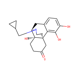 O=C1CC[C@@]2(O)[C@H]3Cc4ccc(O)c(O)c4[C@@]2(CCN3CC2CC2)C1 ZINC000028521047