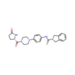 O=C1CC[C@@H](C(=O)N2CCN(c3ccc(NC(=O)N4Cc5ccccc5C4)cc3)CC2)N1 ZINC000166020582