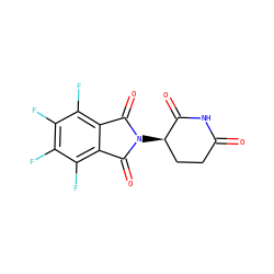 O=C1CC[C@@H](N2C(=O)c3c(F)c(F)c(F)c(F)c3C2=O)C(=O)N1 ZINC000004214419