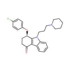 O=C1CC[C@@H](Oc2ccc(Cl)cc2)c2c1c1ccccc1n2CCCN1CCCCC1 ZINC000028571810
