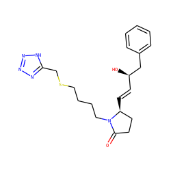 O=C1CC[C@H](/C=C/[C@@H](O)Cc2ccccc2)N1CCCCSCc1nnn[nH]1 ZINC000013488401