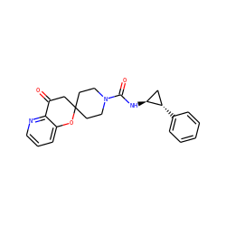 O=C1CC2(CCN(C(=O)N[C@H]3C[C@@H]3c3ccccc3)CC2)Oc2cccnc21 ZINC000040954033