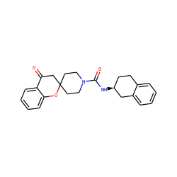 O=C1CC2(CCN(C(=O)N[C@H]3CCc4ccccc4C3)CC2)Oc2ccccc21 ZINC000040953063