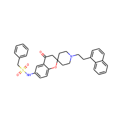 O=C1CC2(CCN(CCc3cccc4ccccc34)CC2)Oc2ccc(NS(=O)(=O)Cc3ccccc3)cc21 ZINC000026745327