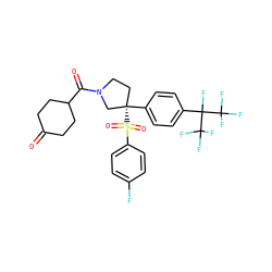 O=C1CCC(C(=O)N2CC[C@](c3ccc(C(F)(C(F)(F)F)C(F)(F)F)cc3)(S(=O)(=O)c3ccc(F)cc3)C2)CC1 ZINC001772620432