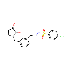 O=C1CCC(Cc2cccc(CCNS(=O)(=O)c3ccc(Cl)cc3)c2)C1=O ZINC000205045403